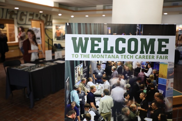 Montana Tech Career Fair sign