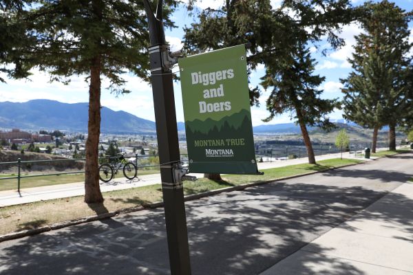 A photo of a banner on campus.