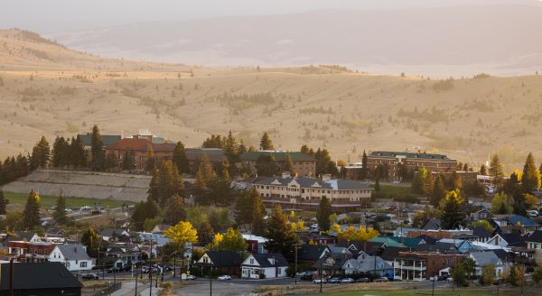 Montana Tech campus as shown from the air.