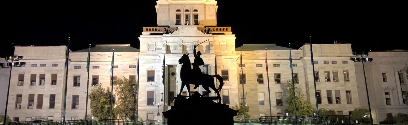 The front of Montana's State Capitol building