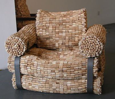 chair made from recycled wine corks