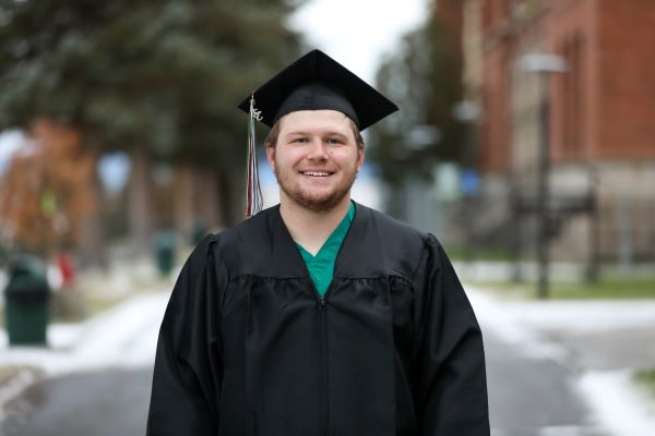 !Dylan Skocilich in his cap and gown