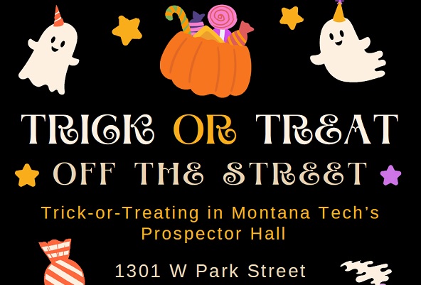 Graphic advertising trick or treat event