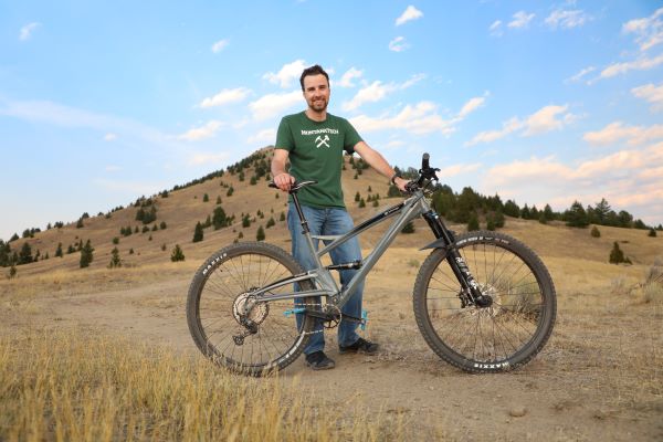 Sequoia Pflug with a mountain bike