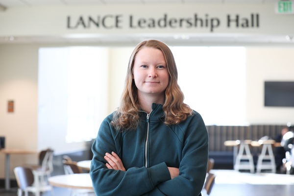 !Caris Paul in the Lance Leadership Hall