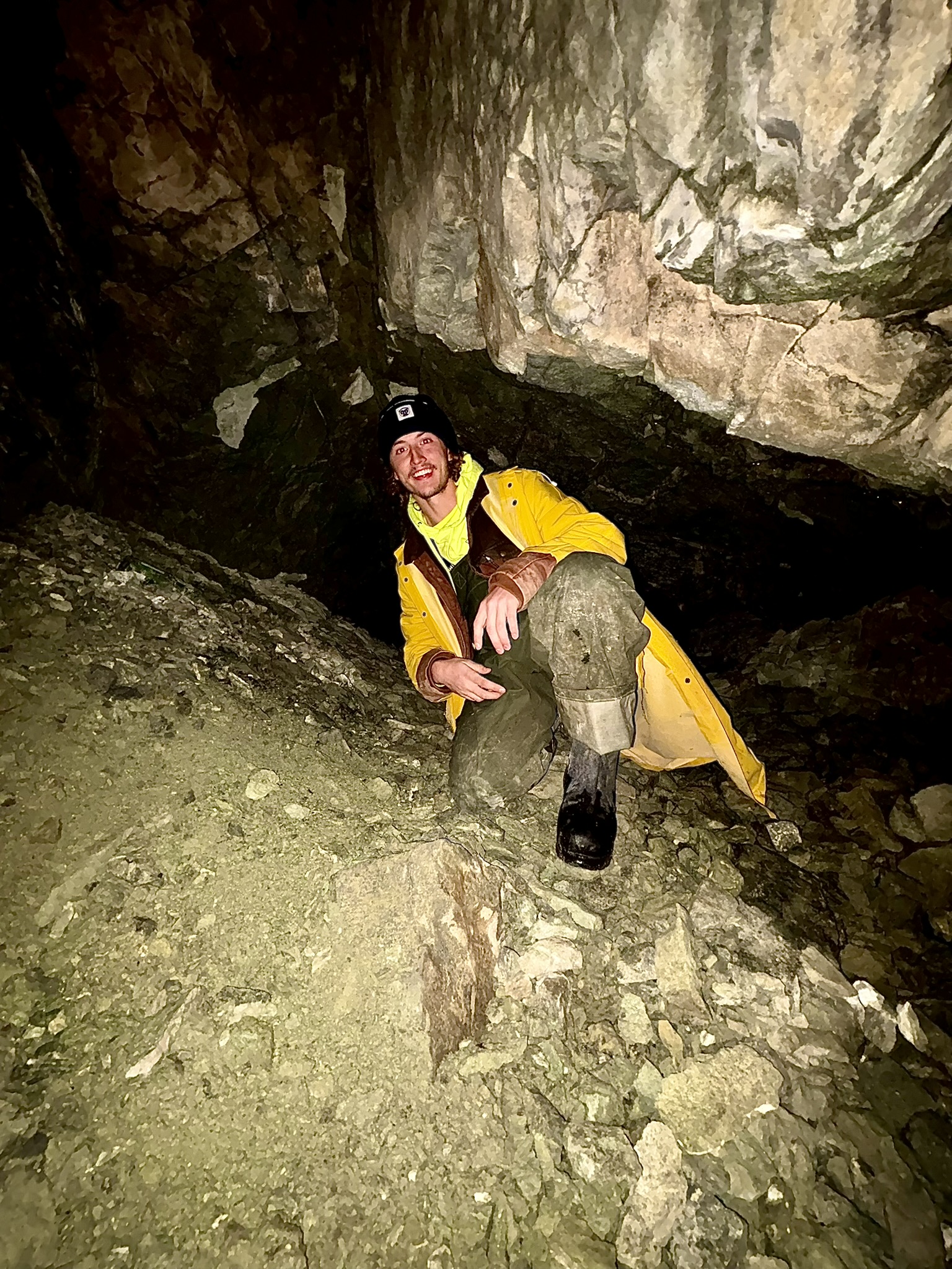 Kaleb Starr in a coastal cave