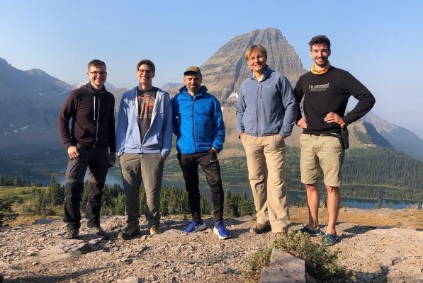 Some of the study’s core contributing authors during their visit to Montana. From left: Dávid Nagy, Kevin Kozic, Christoph Rosche, Robert Pal, and Julian Selke.