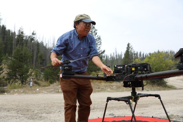 Professor Zhou and his drone
