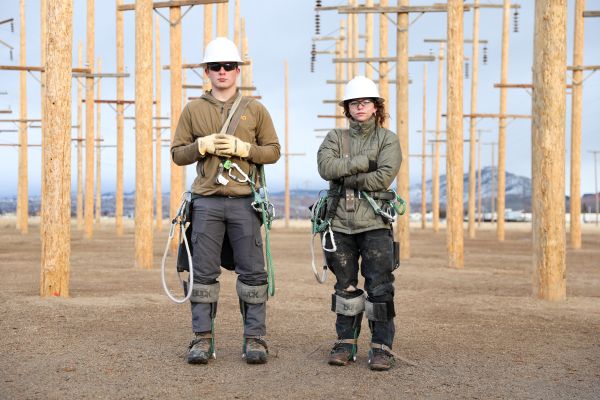Tanner Davis and Amelia Kirkman in the pole yard