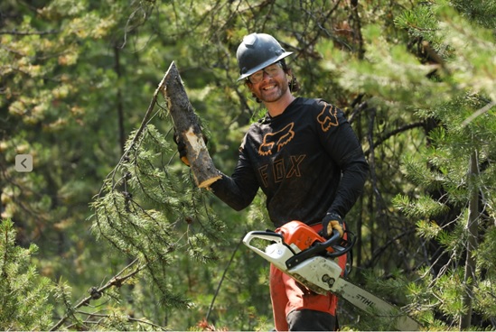 Dan Kelly works on Sugarloaf Peak